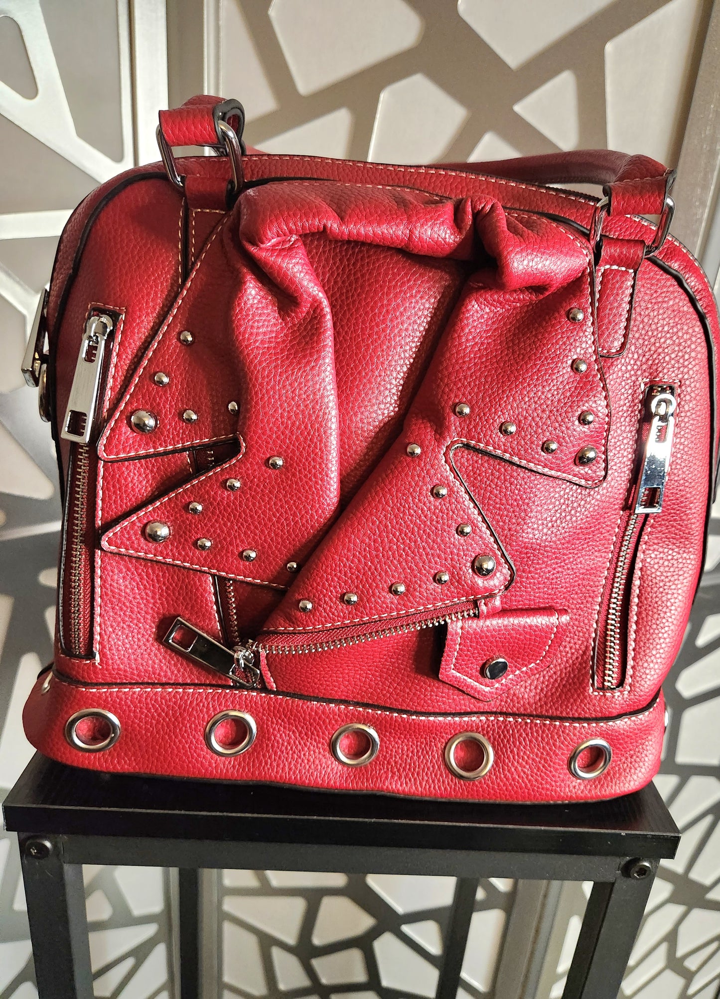 Red Purse Handbags Motorcycle Jacket Purse Red fashion Tote Evening Bag
