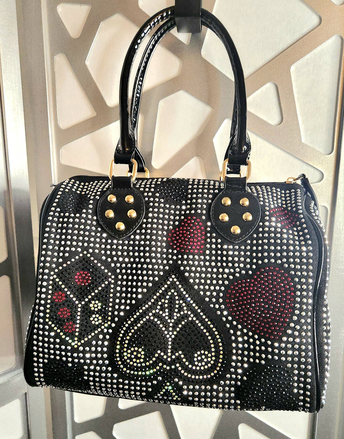 Black Handbag Red Purse Bling Bling Rhinestone RedTote Diamond Bag Blingy Black Purse Gifts for her