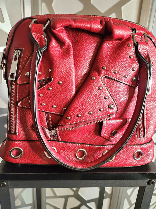 Red Purse Handbags Motorcycle Jacket Purse Red fashion Tote Evening Bag