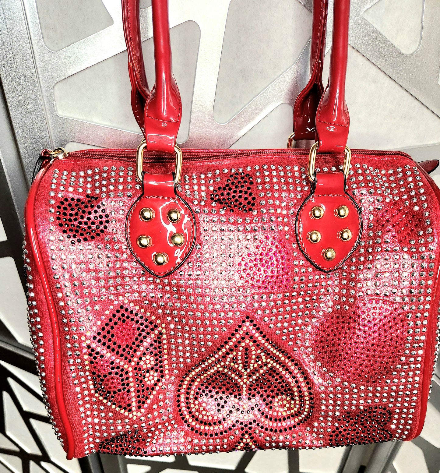 Black Handbag Red Purse Bling Bling Rhinestone RedTote Diamond Bag Blingy Black Purse Gifts for her