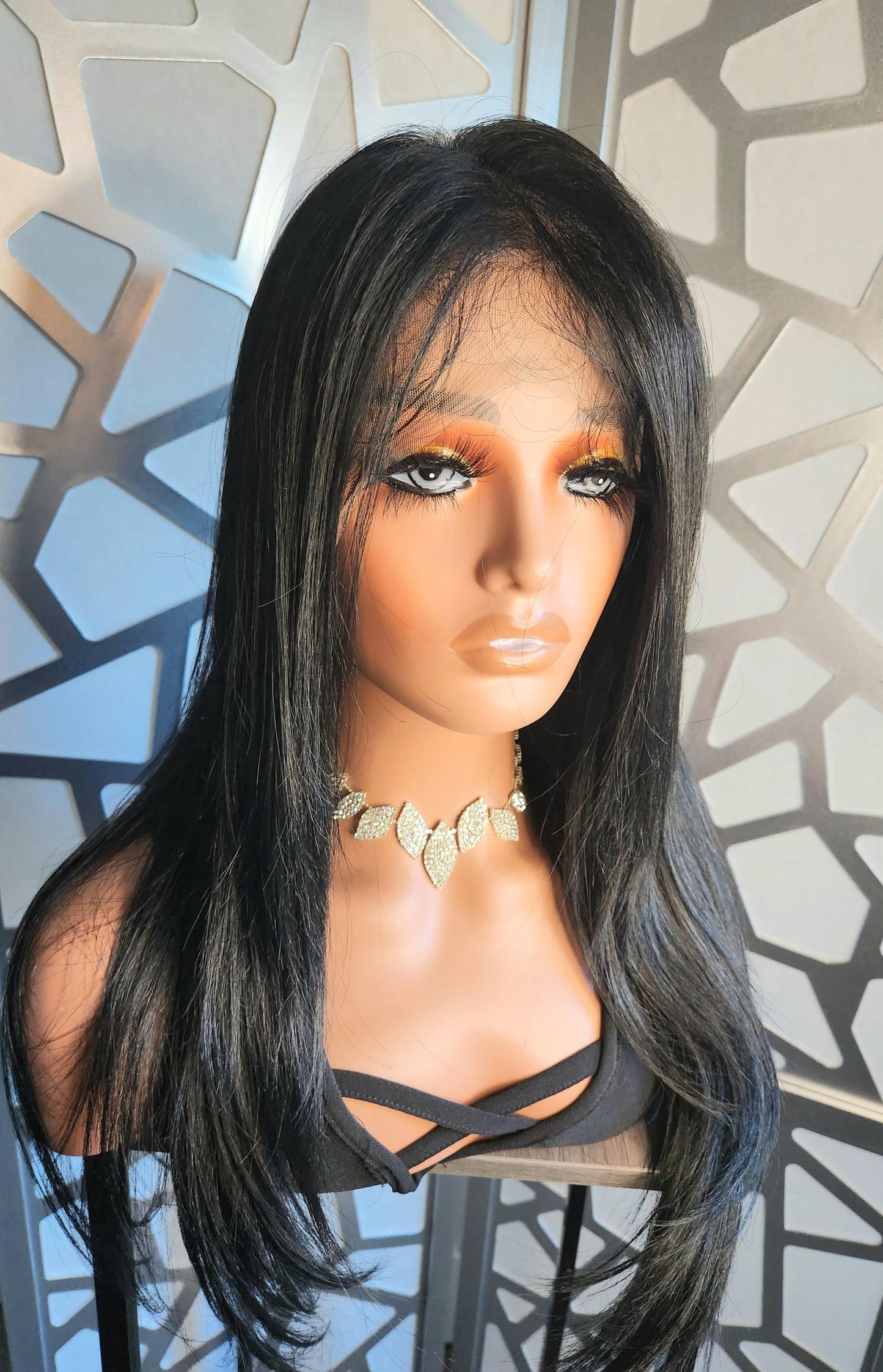 Straight Wig Freeparting Lace Front Wig 13x4 Human Hair Blend Glueless Wig