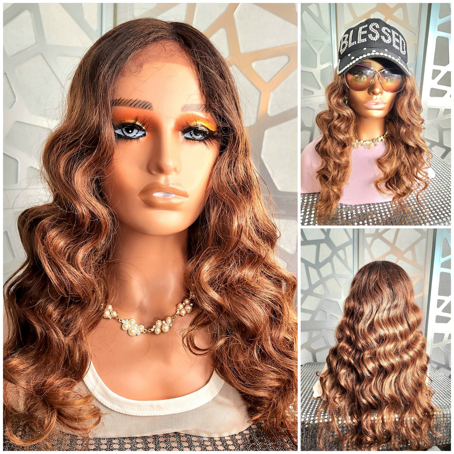 Kinky Wig Wavy Auburn Wig Relaxed Yaki Wig Lace Front Wig Human Hair Blend Glueless Wig Daily Wear Hair Loss Heat Safe